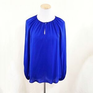 Diane von Furstenberg Marnie silk blouse Cosmic Cobalt blue Women's Small S NEW